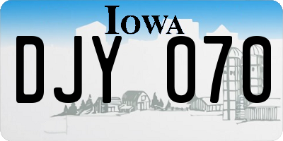 IA license plate DJY070