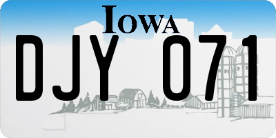 IA license plate DJY071