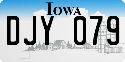IA license plate DJY079