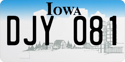 IA license plate DJY081