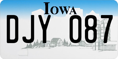 IA license plate DJY087