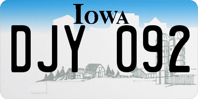 IA license plate DJY092