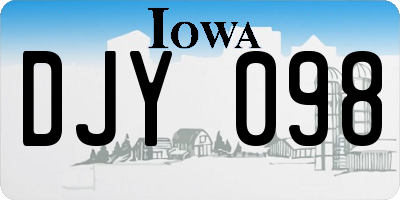 IA license plate DJY098