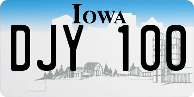 IA license plate DJY100