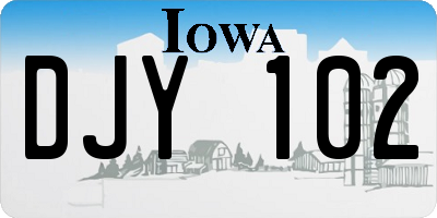 IA license plate DJY102