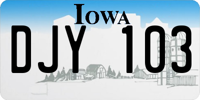 IA license plate DJY103