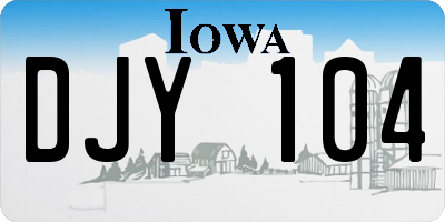 IA license plate DJY104