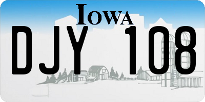 IA license plate DJY108