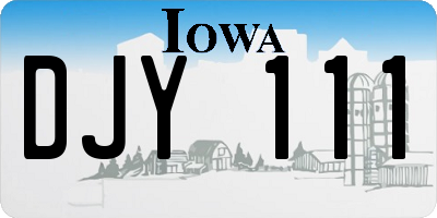 IA license plate DJY111