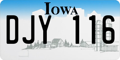 IA license plate DJY116