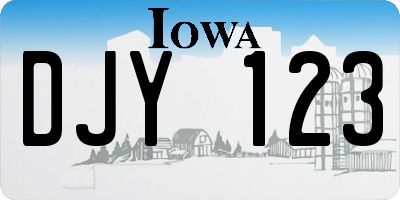 IA license plate DJY123