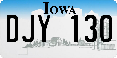 IA license plate DJY130