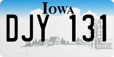 IA license plate DJY131