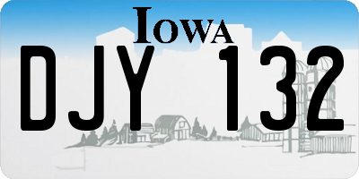 IA license plate DJY132