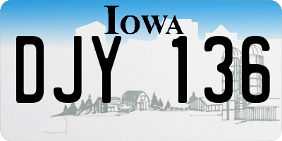 IA license plate DJY136
