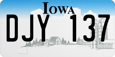 IA license plate DJY137