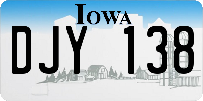 IA license plate DJY138