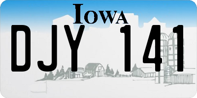 IA license plate DJY141