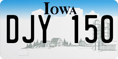 IA license plate DJY150