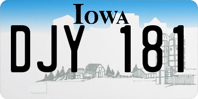 IA license plate DJY181