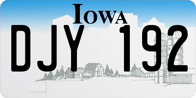 IA license plate DJY192