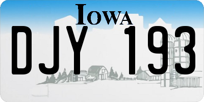 IA license plate DJY193