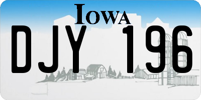 IA license plate DJY196