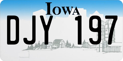 IA license plate DJY197