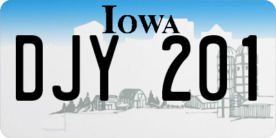 IA license plate DJY201
