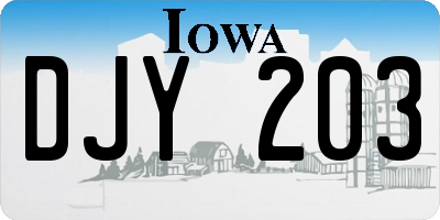 IA license plate DJY203
