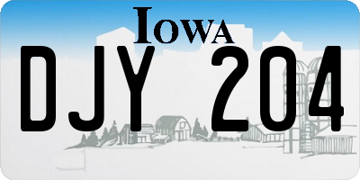 IA license plate DJY204