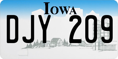 IA license plate DJY209