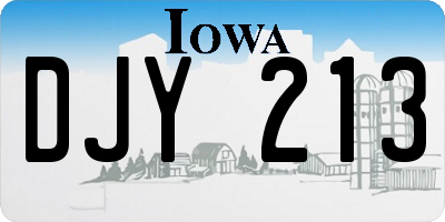 IA license plate DJY213