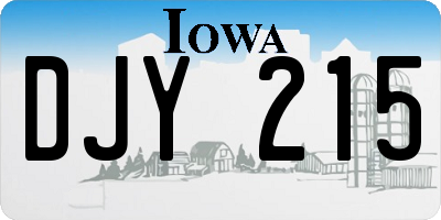 IA license plate DJY215