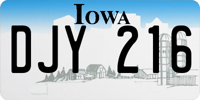 IA license plate DJY216