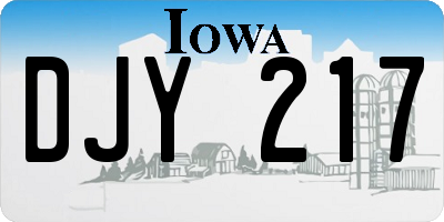 IA license plate DJY217