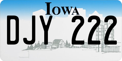 IA license plate DJY222