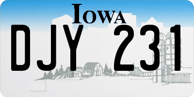 IA license plate DJY231