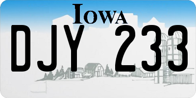 IA license plate DJY233