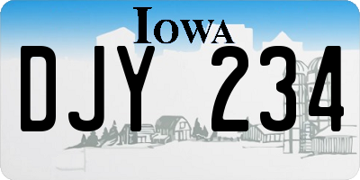 IA license plate DJY234