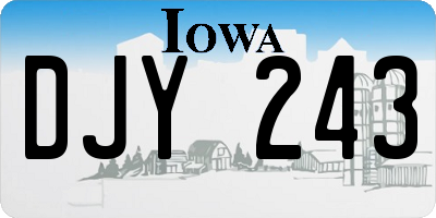 IA license plate DJY243
