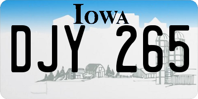 IA license plate DJY265