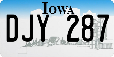 IA license plate DJY287