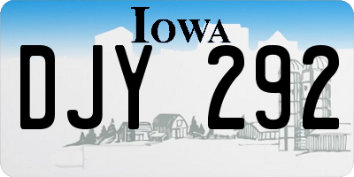 IA license plate DJY292