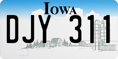 IA license plate DJY311