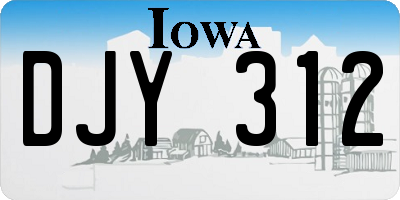 IA license plate DJY312