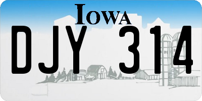 IA license plate DJY314