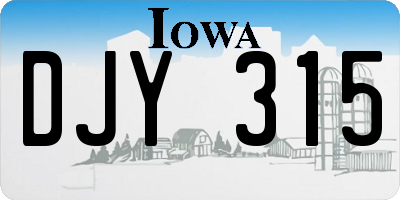 IA license plate DJY315