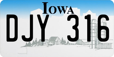 IA license plate DJY316