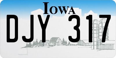 IA license plate DJY317